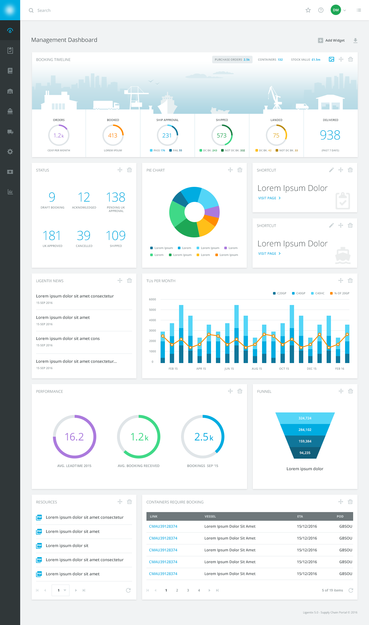 ServiceNow Showcase - Logistics Portal - Monochrome